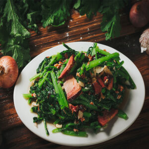 Sauteed H'mong cabbage with smoked pork